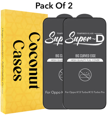 (Pack of 2) Tempered Glass For Oppo K13 Turbo | Oppo K13 Turbo Pro Military-Grade Gorilla Screen Protector With Installation Kit | Shatterproof, Full Coverage, HD Clear, Scratch Resistant
