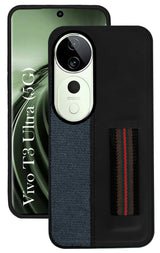 For Vivo T3 Ultra Back Cover Case ( Professional PU Leather | Strip Chain Holder Socket)