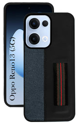 For Oppo Reno13 | Oppo Reno 13 Back Cover Case (Professional PU Leather | Strip Chain Holder Socket)