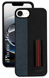 For iPhone 16e Back Cover Case (Professional PU Leather | Strip Chain Holder Socket)