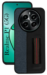 For Realme P1 5G Back Cover Case (Professional PU Leather | Strip Chain Holder Socket)