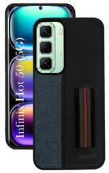 For Infinix Hot 50 5G Back Cover Case ( Professional PU Leather | Strip Chain Holder Socket)