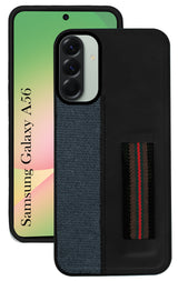 For Samsung Galaxy A56 Back Cover Case (Professional PU Leather | Strip Chain Holder Socket)