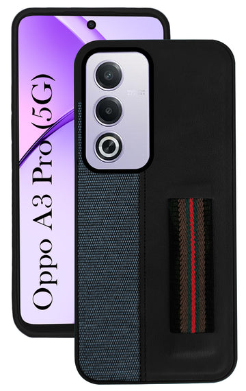 For Oppo A3 Pro 5G Back Cover Case ( Professional PU Leather | Strip Chain Holder Socket)