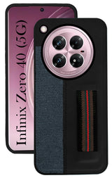 For Infinix Zero 40 5G Back Cover Case ( Professional PU Leather | Strip Chain Holder Socket)