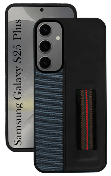 For Samsung Galaxy S25 Plus Back Cover Case ( Professional PU Leather | Strip Chain Holder Socket)