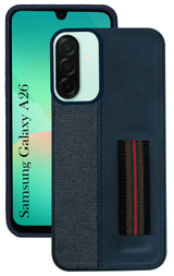For Samsung Galaxy A26 5G Back Cover Case ( Professional PU Leather | Strip Chain Holder Socket)