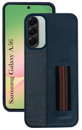 For Samsung Galaxy A56 Back Cover Case (Professional PU Leather | Strip Chain Holder Socket)