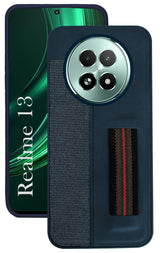 For Realme 13 Back Cover Case ( Professional PU Leather | Strip Chain Holder Socket)