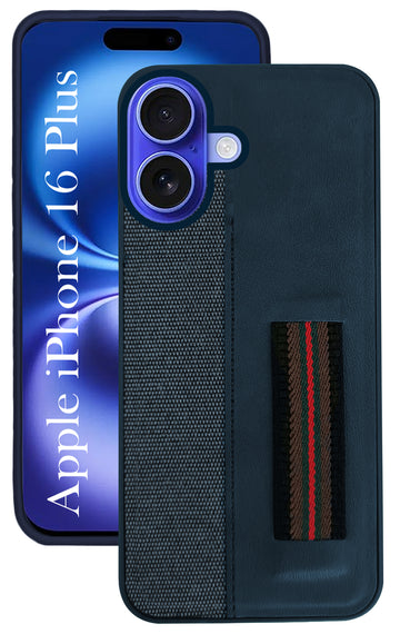 For Apple iPhone 16 Plus Back Cover Case( Professional PU Leather | Strip Chain Holder Socket)