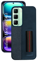 For Infinix Hot 50 5G Back Cover Case ( Professional PU Leather | Strip Chain Holder Socket)