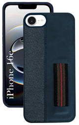 For iPhone 16e Back Cover Case (Professional PU Leather | Strip Chain Holder Socket)