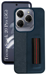 For Tecno Spark 20 Pro Back Cover Case ( Professional PU Leather | Strip Chain Holder Socket)