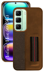 For Infinix Hot 50 5G Back Cover Case ( Professional PU Leather | Strip Chain Holder Socket)