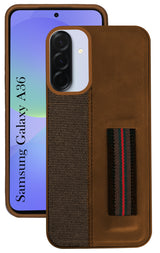 For Samsung Galaxy A36 5G Back Cover Case ( Professional PU Leather | Strip Chain Holder Socket)