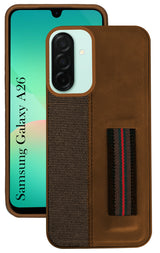 For Samsung Galaxy A26 5G Back Cover Case ( Professional PU Leather | Strip Chain Holder Socket)