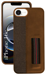 For iPhone 16e Back Cover Case (Professional PU Leather | Strip Chain Holder Socket)