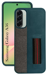 For Samsung Galaxy A56 Back Cover Case (Professional PU Leather | Strip Chain Holder Socket)