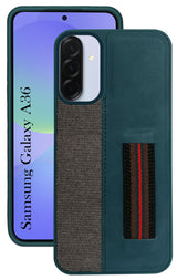 For Samsung Galaxy A36 5G Back Cover Case ( Professional PU Leather | Strip Chain Holder Socket)