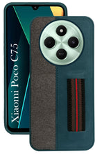 For Poco C75 | Poco M7 Back Cover Case ( Professional PU Leather | Strip Chain Holder Socket)