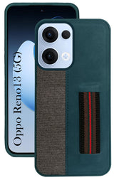 For Oppo Reno13 | Oppo Reno 13 Back Cover Case (Professional PU Leather | Strip Chain Holder Socket)