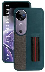 For Vivo V40 | Vivo V40 Pro 5G Back Cover Case ( Professional PU Leather | Strip Chain Holder Socket)