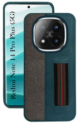 For Redmi Note 14 Pro Plus Back Cover Case ( Professional PU Leather | Strip Chain Holder Socket)