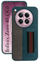 For Infinix Zero 40 5G Back Cover Case ( Professional PU Leather | Strip Chain Holder Socket)