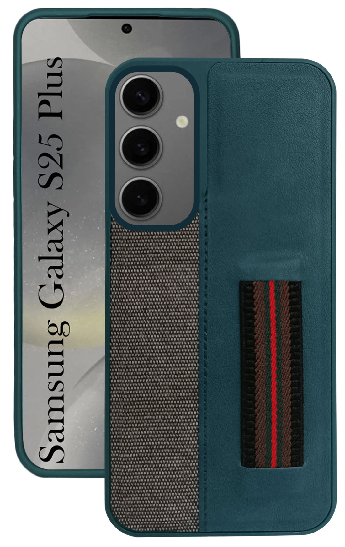 For Samsung Galaxy S25 Plus Back Cover Case ( Professional PU Leather | Strip Chain Holder Socket)