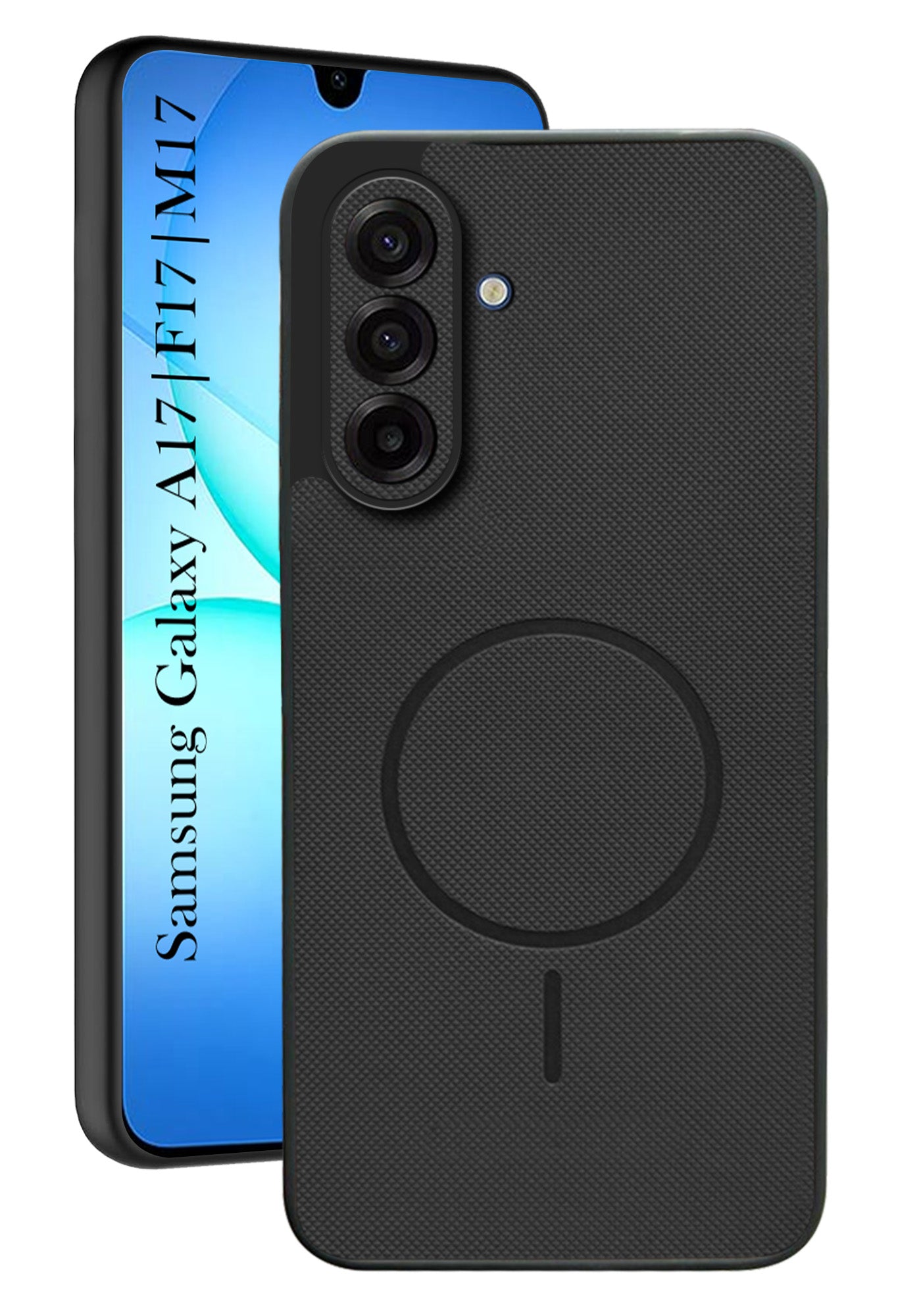 For Samsung Galaxy A17 | Samsung F17 | Samsung M17 5G Back Cover Case PU Leather (Texture Grip Design | Professional Minimalist | Camera Protection | Soft and Flexible)