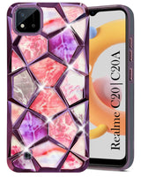 For Realme C20 | Realme C20A Back Cover Case (Dual Design Glitter Sparkle and Detachable Diamond Print Case | Soft and Flexible)