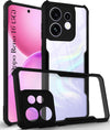 For Oppo Reno 16 Back Cover Case Hybrid (Shockproof with Polycarbonate Clear Panel | Professional Black)