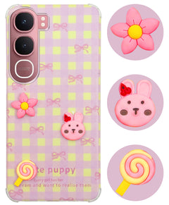For Vivo Y31 5G Back Cover Case (3D Cute Cartoons | Hard Back Side Soft | Matte Premium Finish | HD Printing)