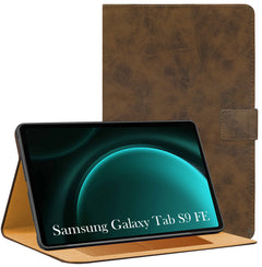 For Samsung Galaxy Tab S9 FE X510 Flip Cover Folio Cover (PU Leather | Multi-Angle Smart Stand | Card Storage Slots | Silicone Back Pouch)