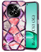For Realme C63 5G Back Cover Case (Dual Design Glitter Sparkle and Detachable Diamond Print Case | Soft and Flexible)