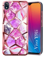 For Vivo Y91i Back Cover Case (Dual Design Glitter Sparkle and Detachable Diamond Print Case | Soft and Flexible)