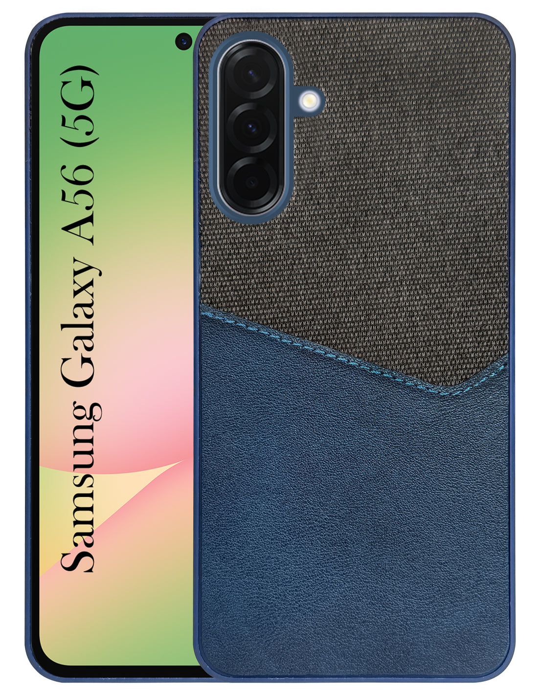 For Samsung Galaxy A56 Back Cover Case (Dual PU Leather Stitch | Professional Minimalist | Soft and Flexible)