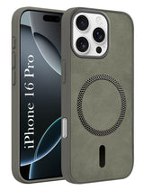 For Apple iPhone 16 Pro Back Cover Case (Sleek Leather Finish | MagSafe Compatible Wireless Charging | Camera Bump Protection)