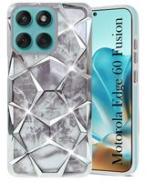 For Moto Edge 60 Fusion Back Cover Case Compatible With Motorola ( Dual Design Glitter Sparkle and Detachable Diamond Print Case | Soft and Flexible)