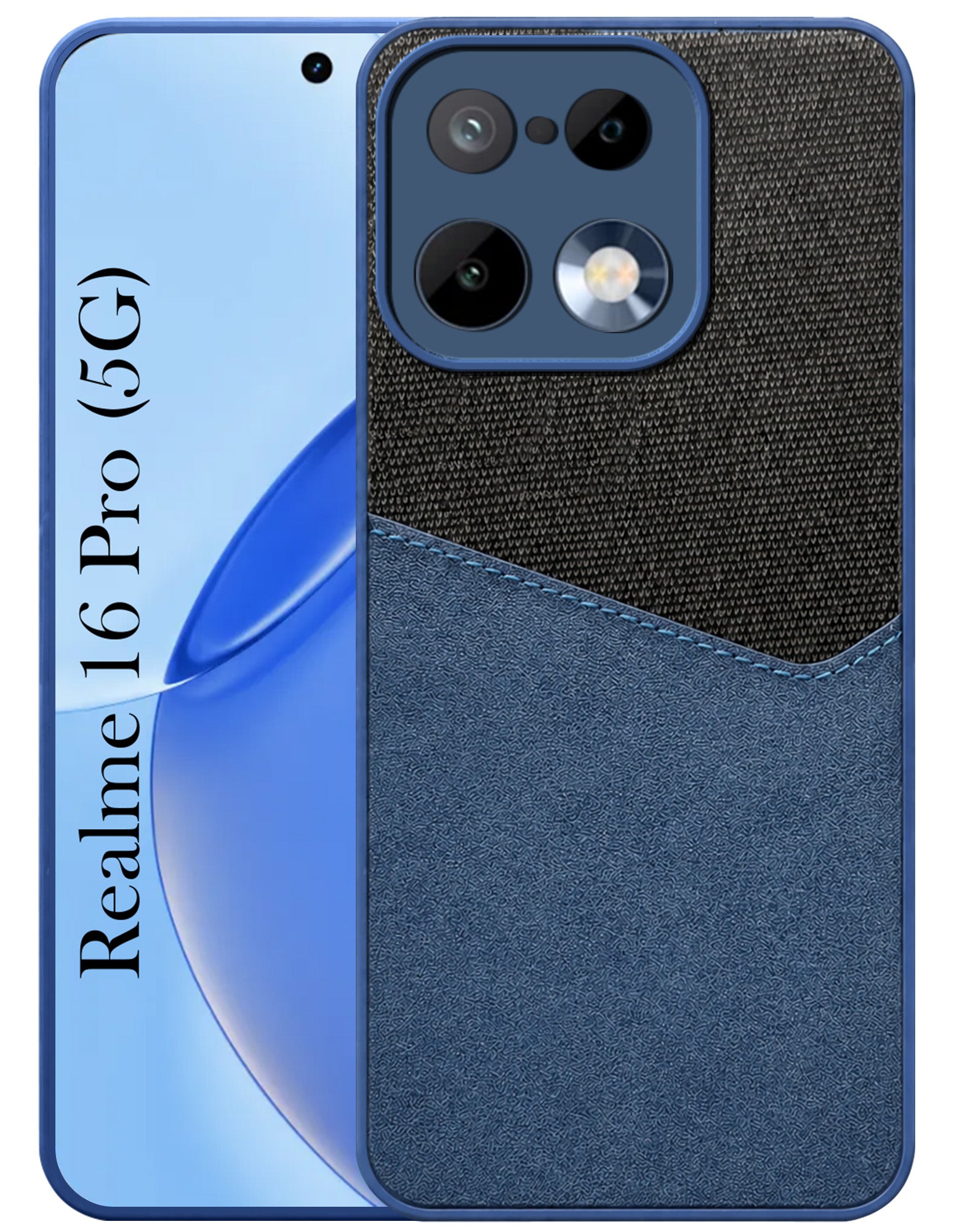 For Realme 16 Pro Back Cover Case (Dual PU Leather Stitch | Professional Minimalist | Soft and Flexible)