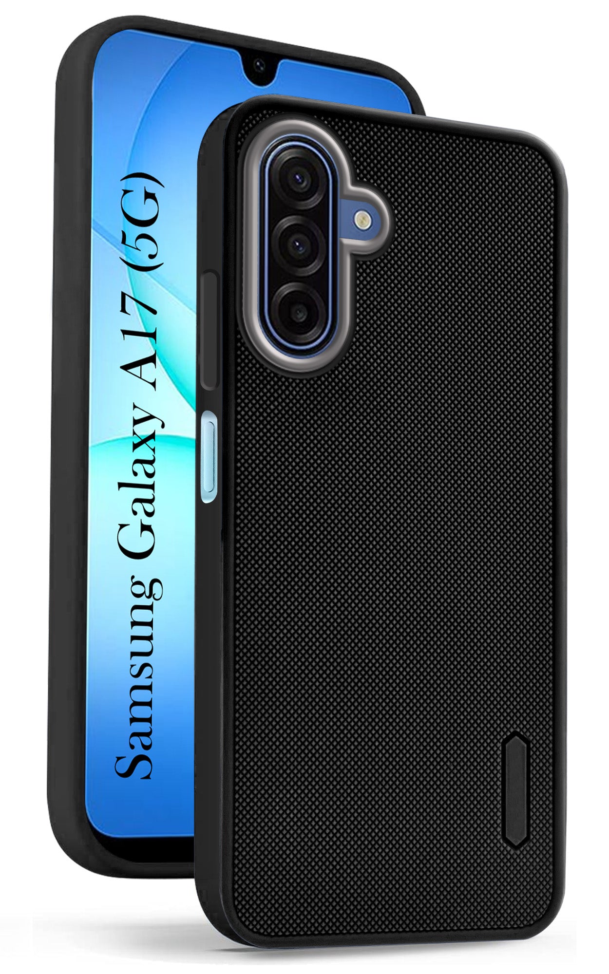 For Samsung Galaxy A17 5G Back Cover Case (Textured Grip Design | Micro-Fiber Cloth Inside | Slim and Light Weight | Soft Touch and Feel | Black)