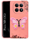 For Poco M8 5G Back Cover Case (Soft Butterfly Embroidery | Women Teen Girls | Camera Protection| Matte Silicone)