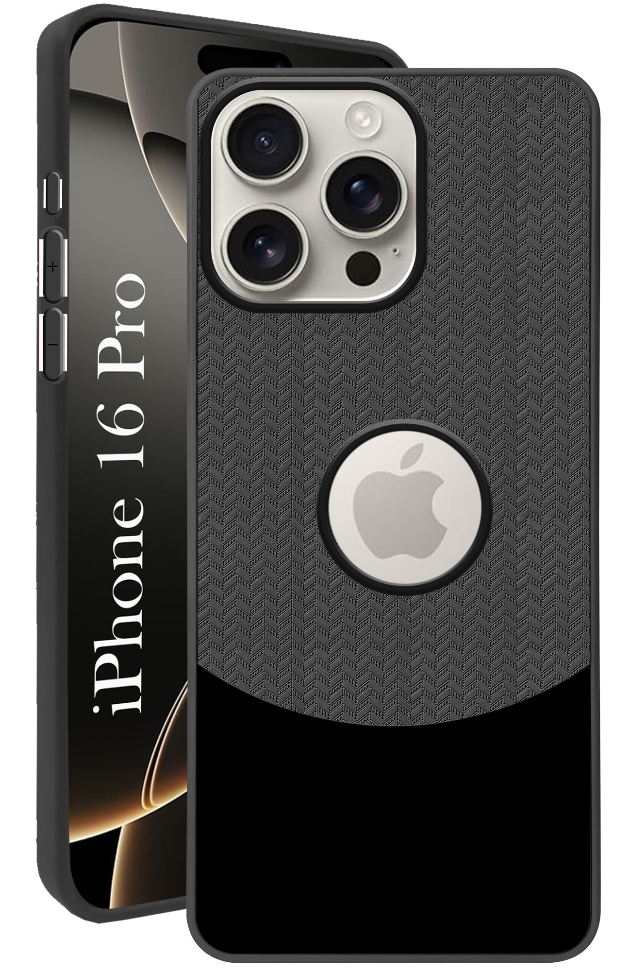 For Apple iPhone 16 Pro Back Cover Case (Elegant PU Leather Finish | Premium Minimalist Professional | Camera Protection Bump)