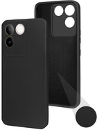For Vivo iQOO Z7 Pro Back Cover Case ( Matte Finish Silicone with Inside Fiber cloth)