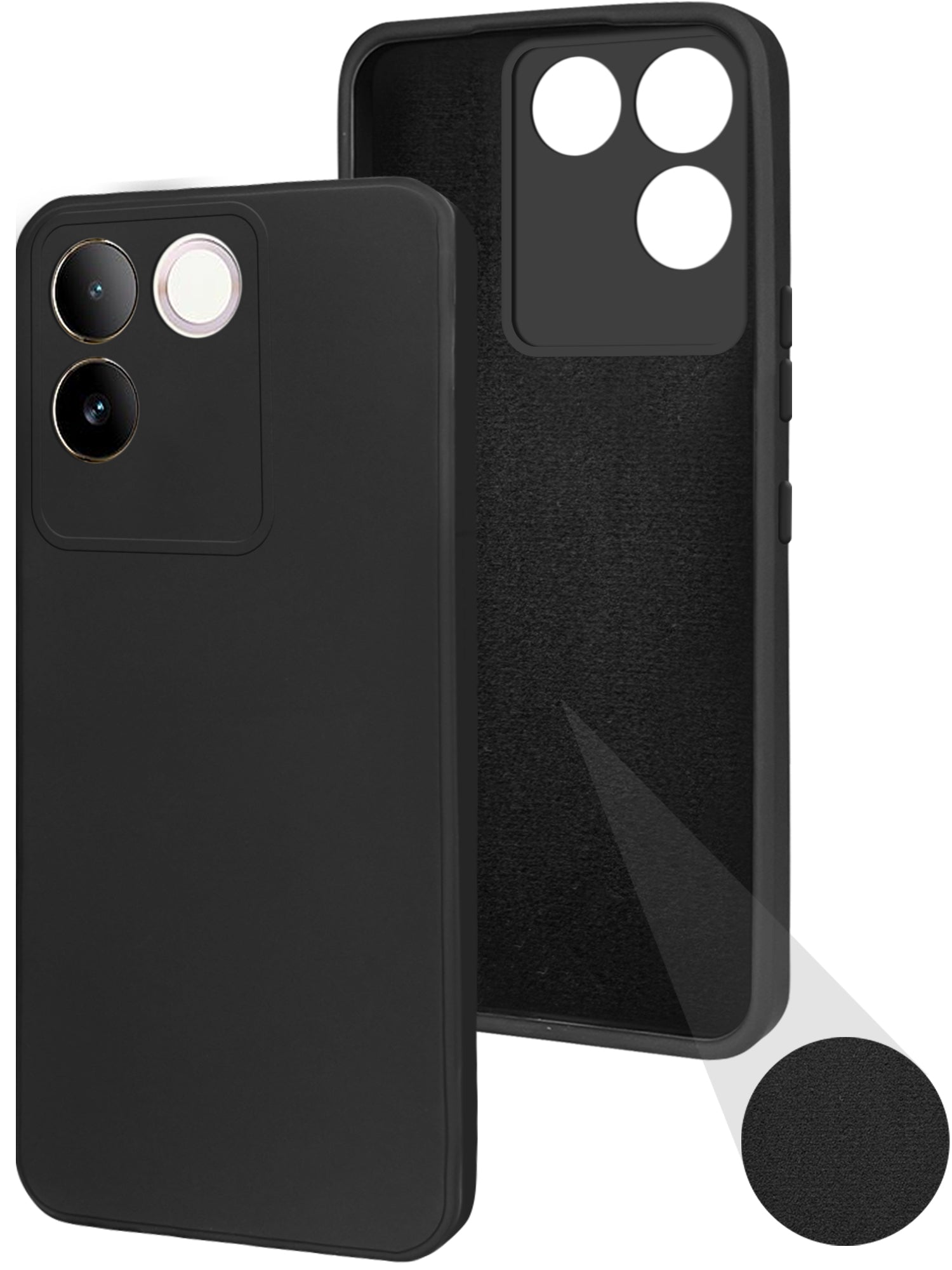 For Vivo iQOO Z7 Pro Back Cover Case ( Matte Finish Silicone with Inside Fiber cloth)