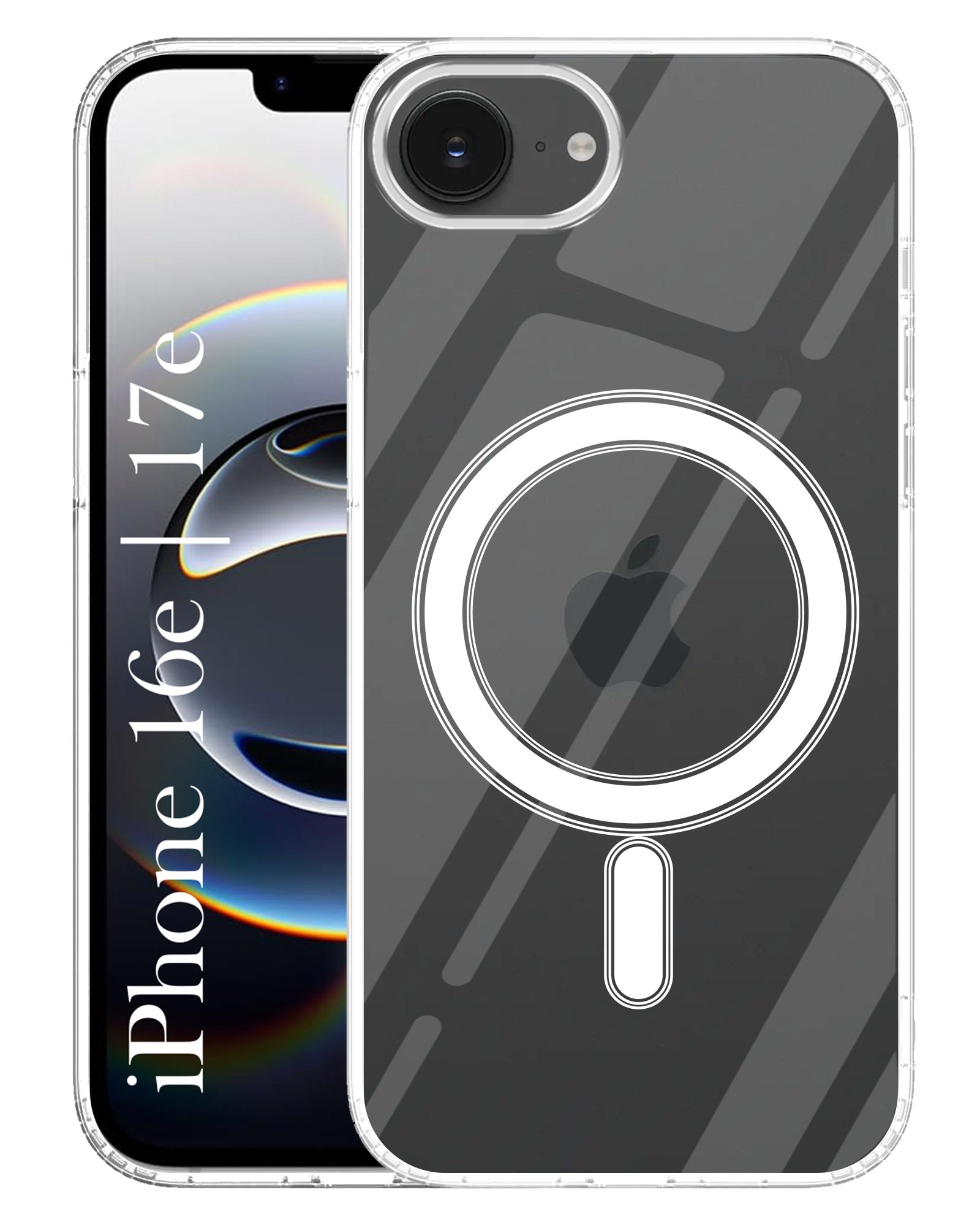 For iPhone 16e | iPhone 17e Back Cover Case (MagSafe Compatible Wireless Charging | Hybrid Camera Bump Protection | Shockproof Polycarbonate Material)
