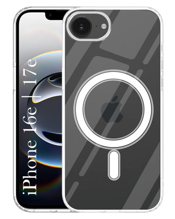 For iPhone 16e | iPhone 17e Back Cover Case (MagSafe Compatible Wireless Charging | Hybrid Camera Bump Protection | Shockproof Polycarbonate Material)