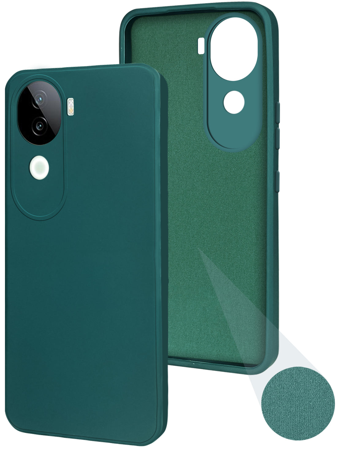 For Vivo V40e Back Cover Case ( Matte Finish Silicone with Inside Fiber cloth)