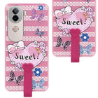 For Vivo V40e Back Cover Case (3D Cute Heart Strap Holder | Camera Protection | Designer Girls Print)