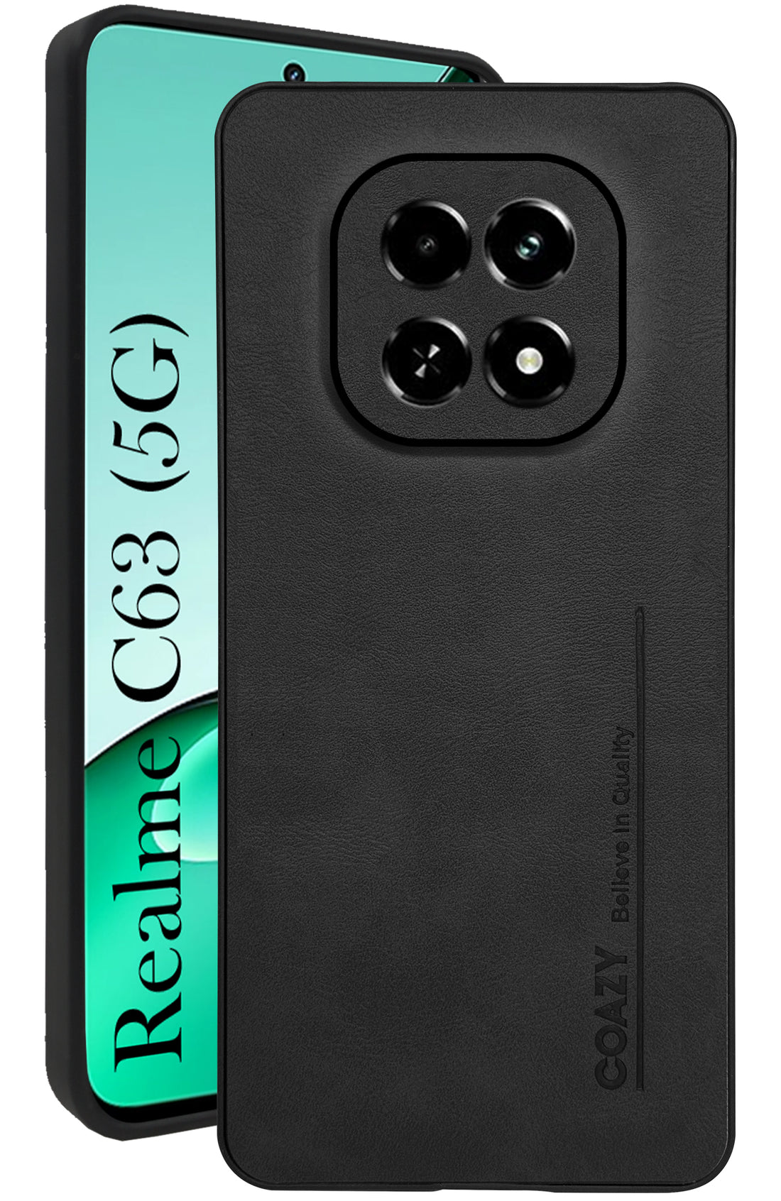For Realme C63 5G Back Cover Case (Professional Vegan Leather | Camera Protection | Slim & Soft)